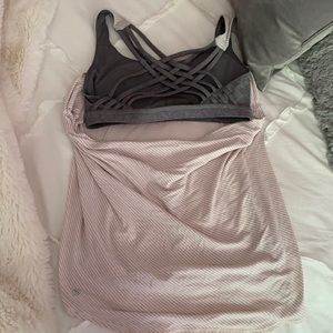 Lululemon tank top with built in bra and open back. So cute and fun.